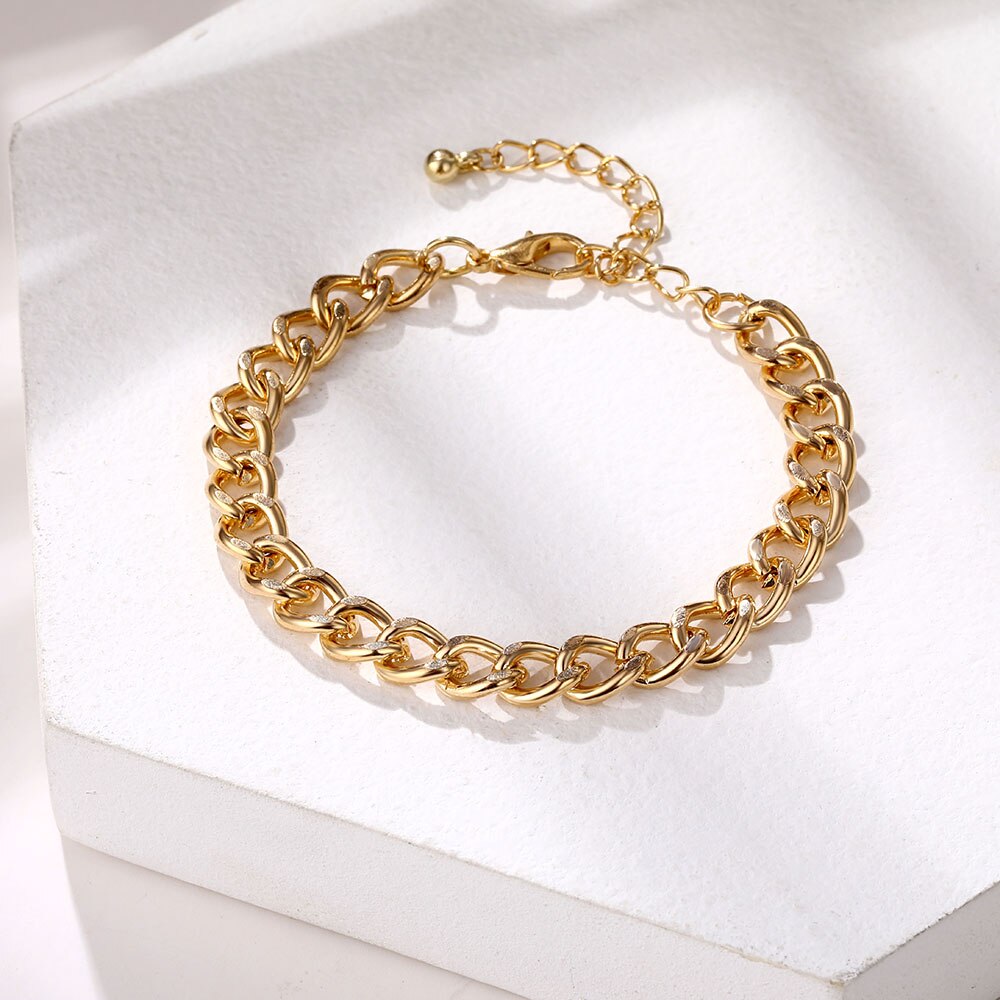 Punk Rock Thick Chain Bracelet for Women