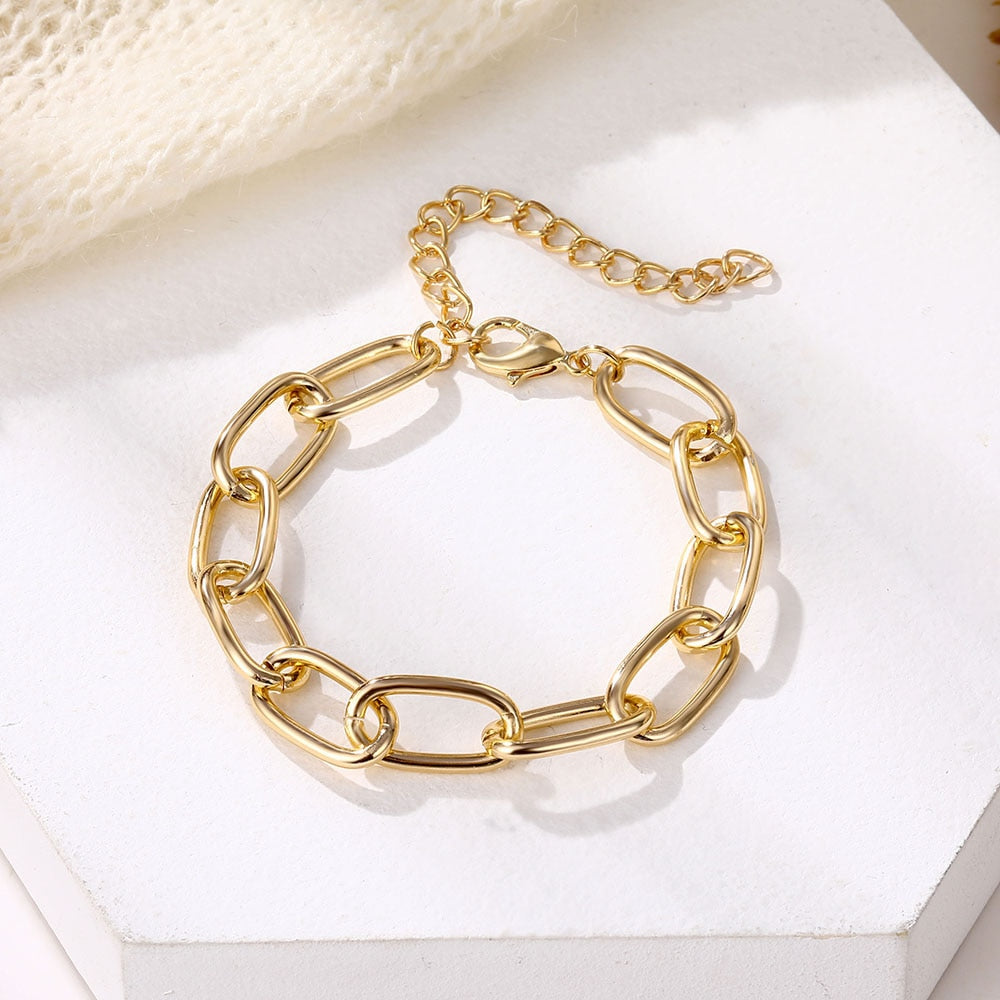 Punk Rock Thick Chain Bracelet for Women