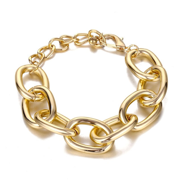 Punk Rock Thick Chain Bracelet for Women