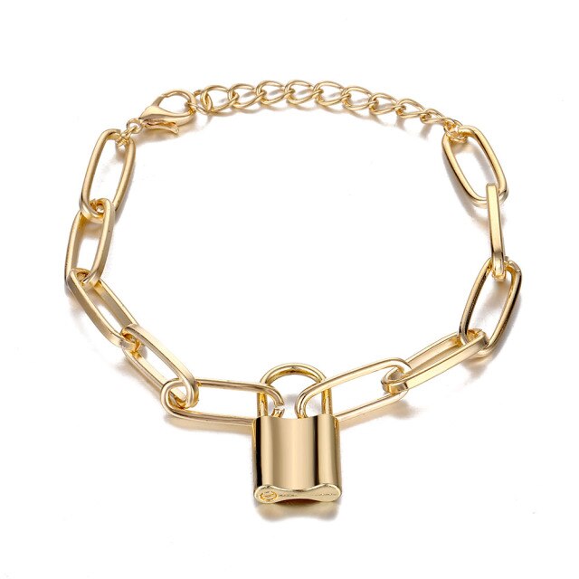 Punk Rock Thick Chain Bracelet for Women