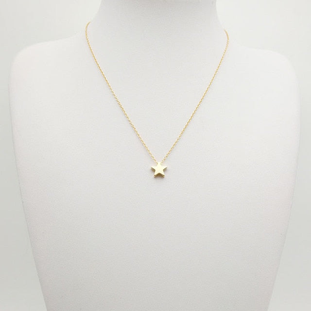 Gold/Silver Color Chain Star Heart Choker Necklace