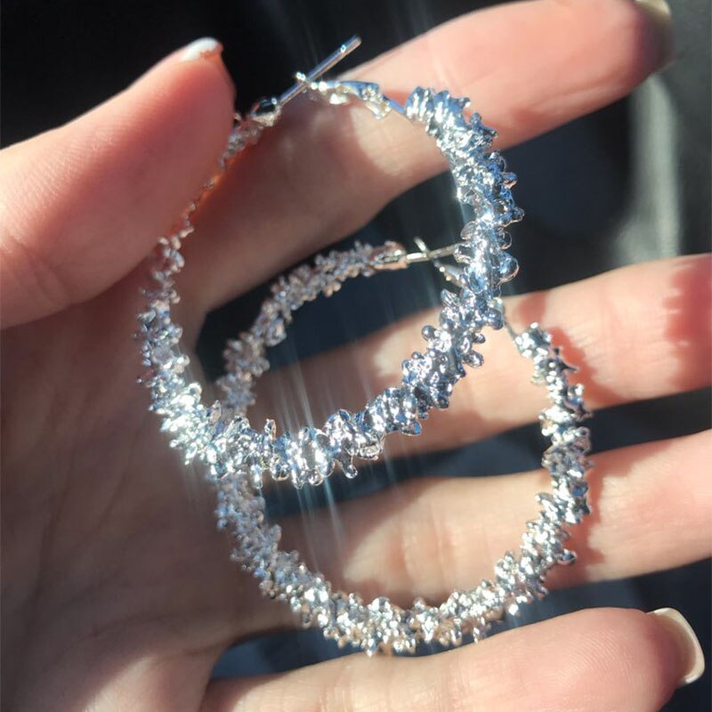 Retro Alloy Metal Round Hoop Earrings