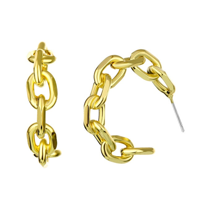 Retro Alloy Metal Round Hoop Earrings