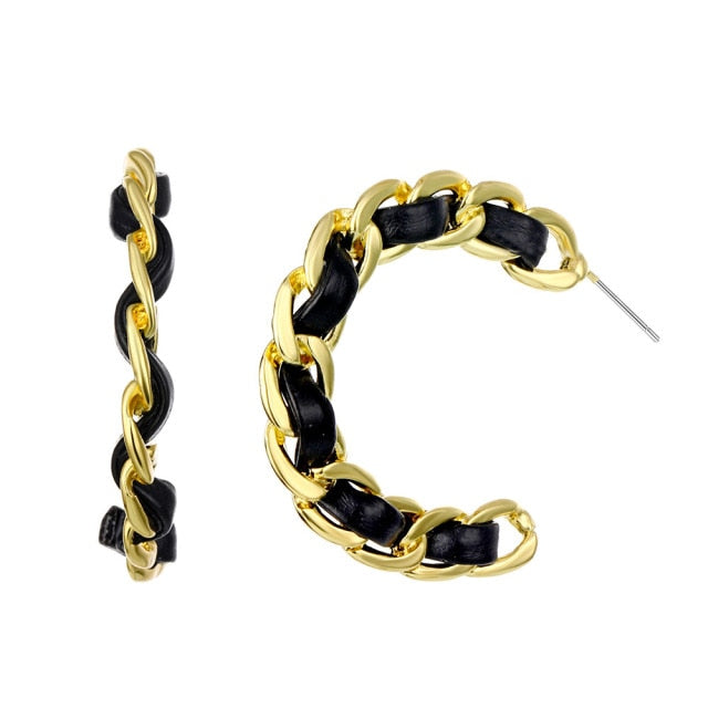 Retro Alloy Metal Round Hoop Earrings