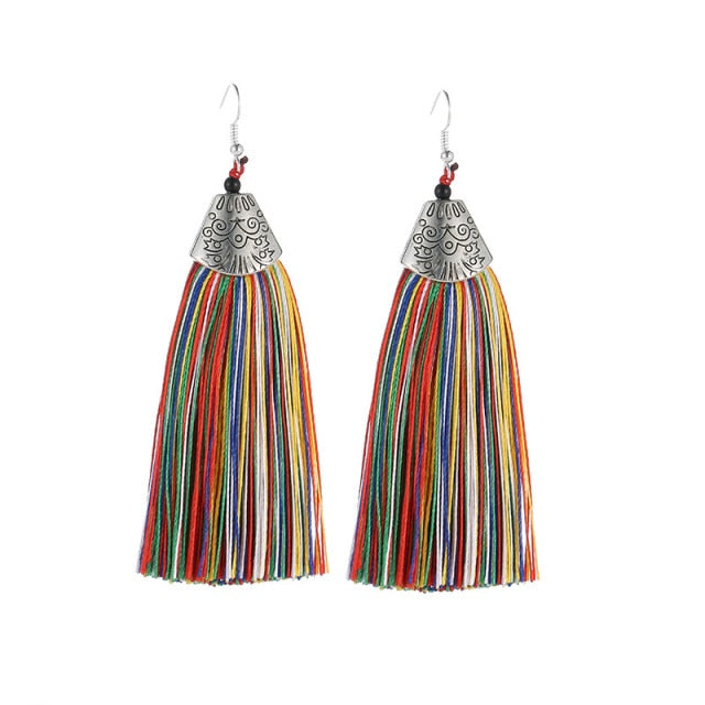 Fashion Women Corful Boho Tassel Earrings