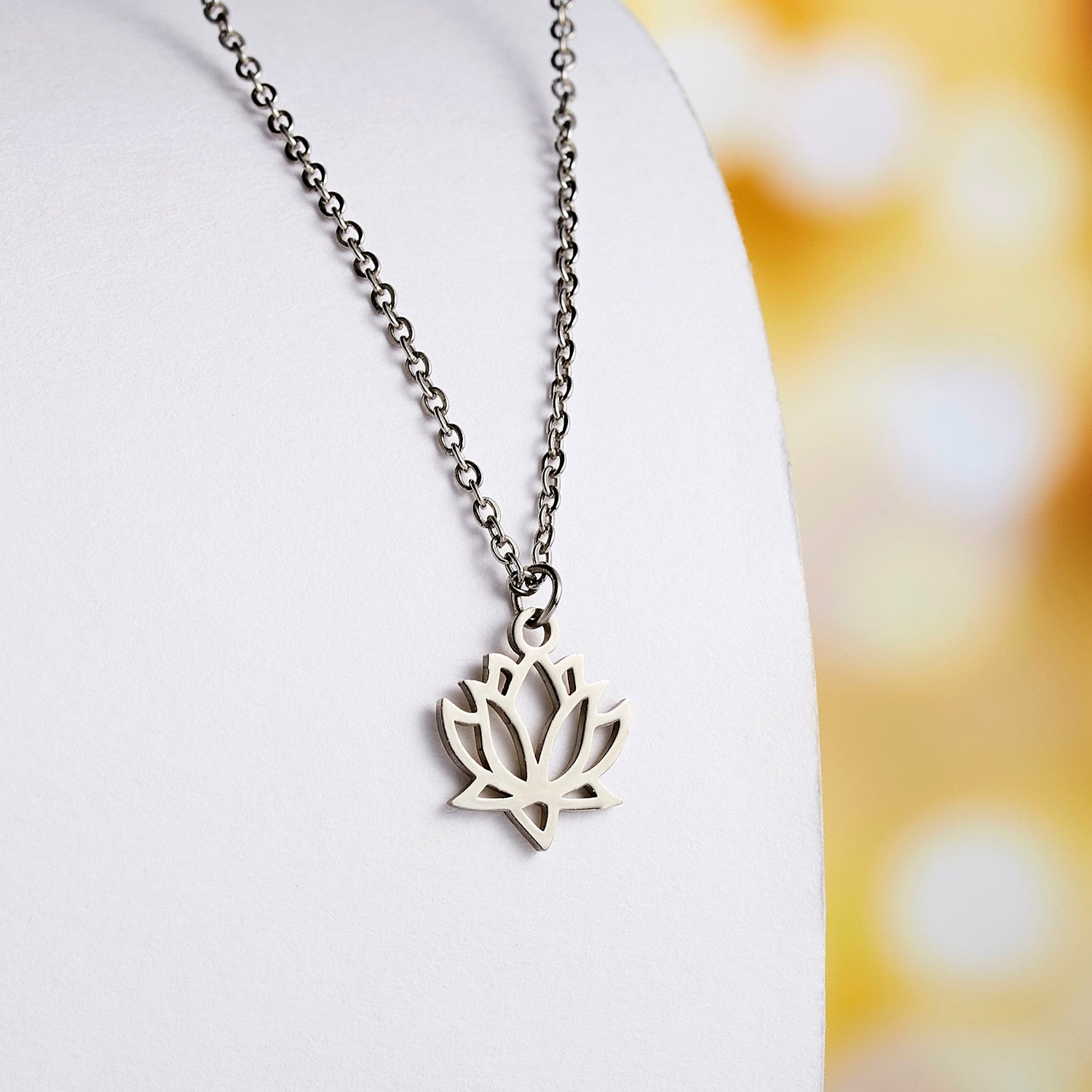 Women Fashion Yoga Lotus Pendant Necklaces