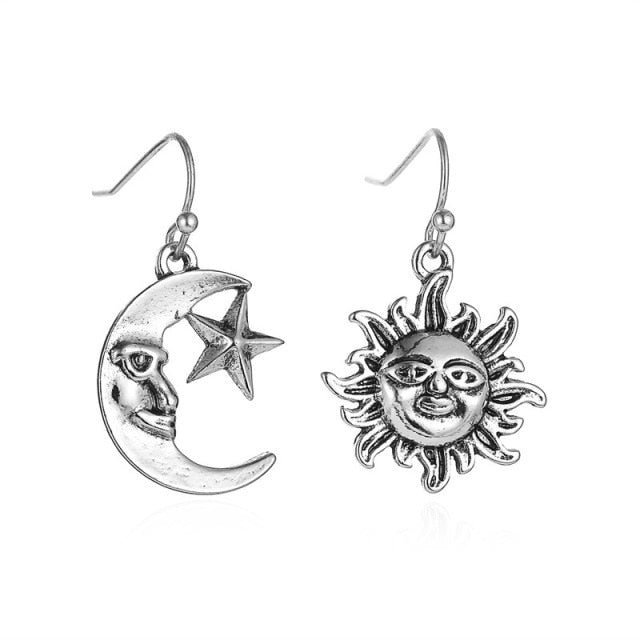 Asymmetric Abstract Star Drop Earrings