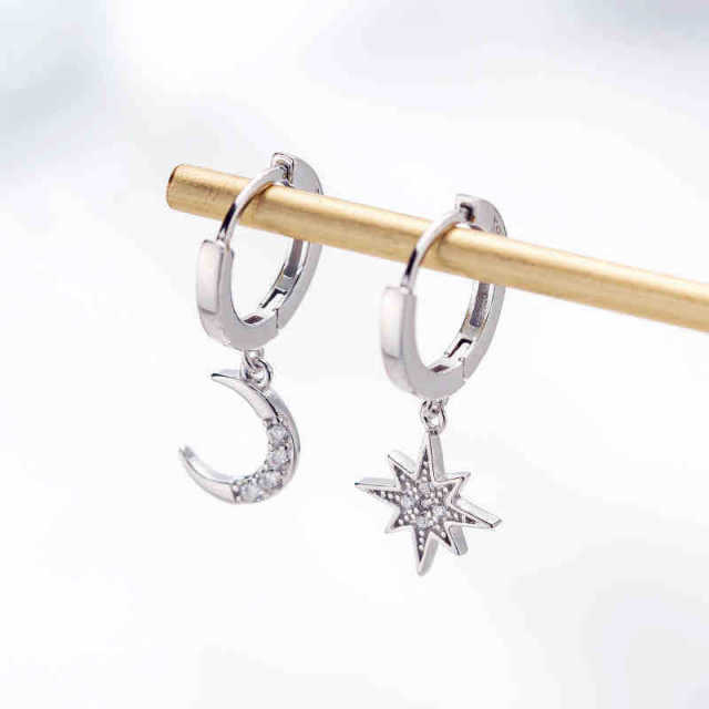 Asymmetric Abstract Star Drop Earrings