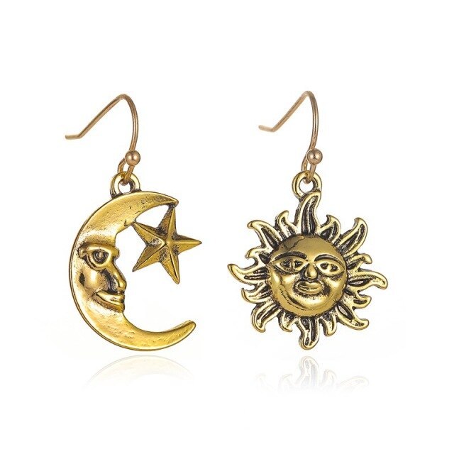 Asymmetric Abstract Star Drop Earrings