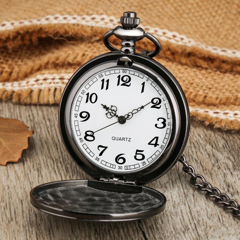Men Customized Winged Quartz Pocket Watch White Dial  Watch