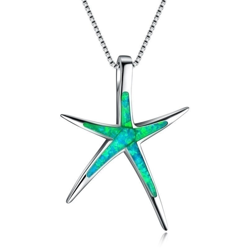 Exquisite Starfish Design Blue Jewelry Set
