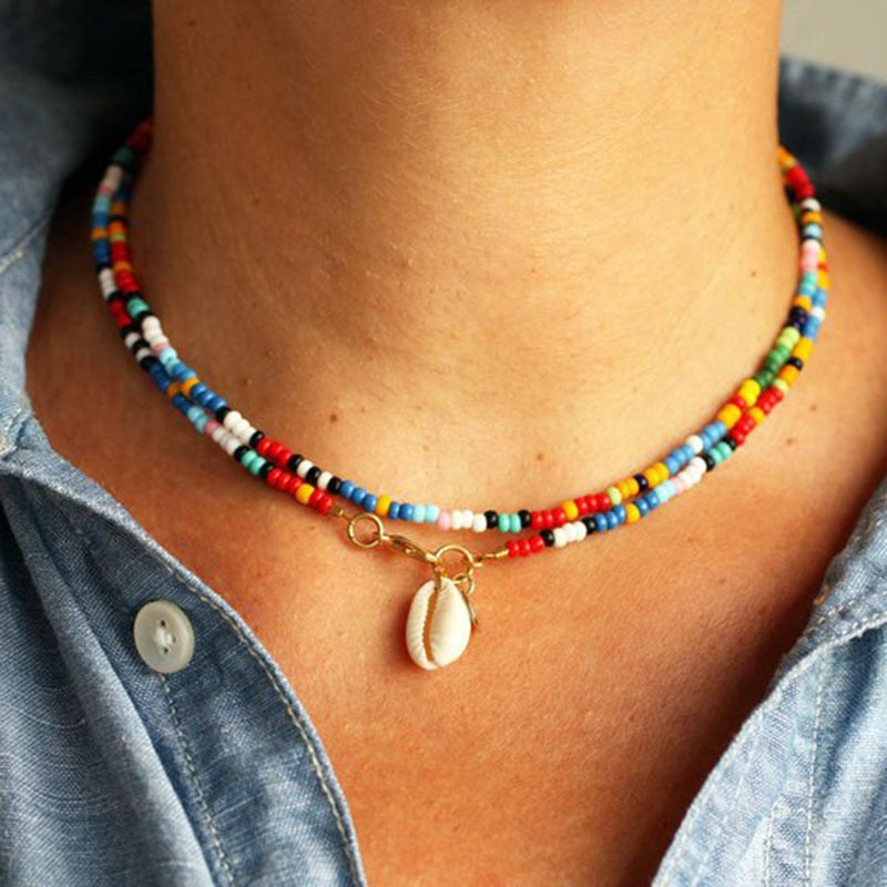 Alloy Shell Pendant Necklace for Women