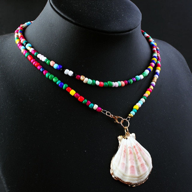 Alloy Shell Pendant Necklace for Women