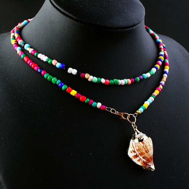Alloy Shell Pendant Necklace for Women