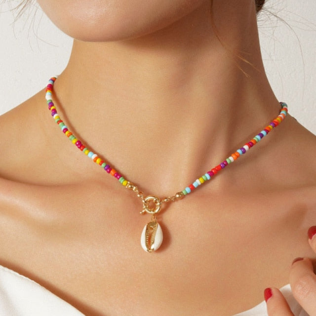 Alloy Shell Pendant Necklace for Women