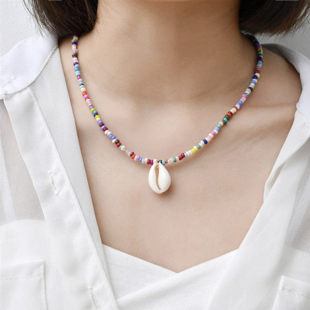Alloy Shell Pendant Necklace for Women