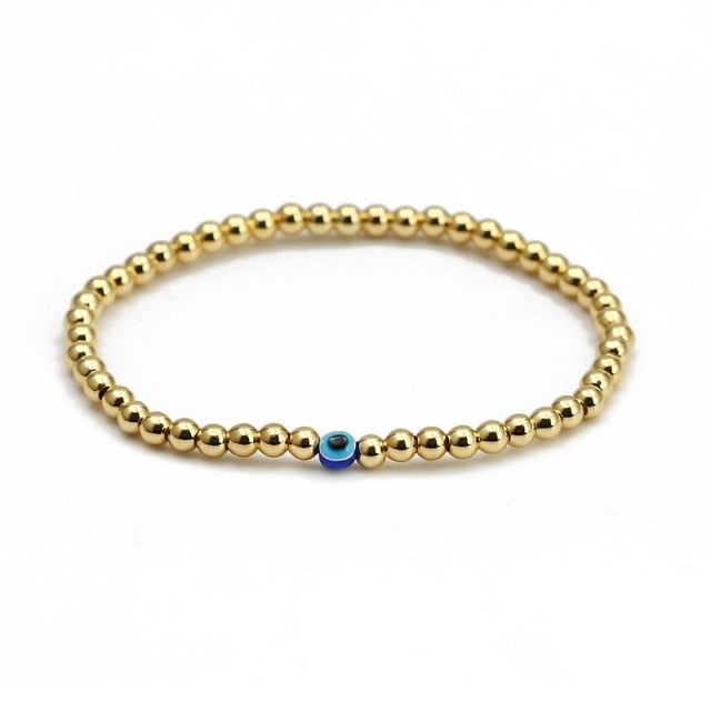 Blue Evil Eye Bead Bracelet