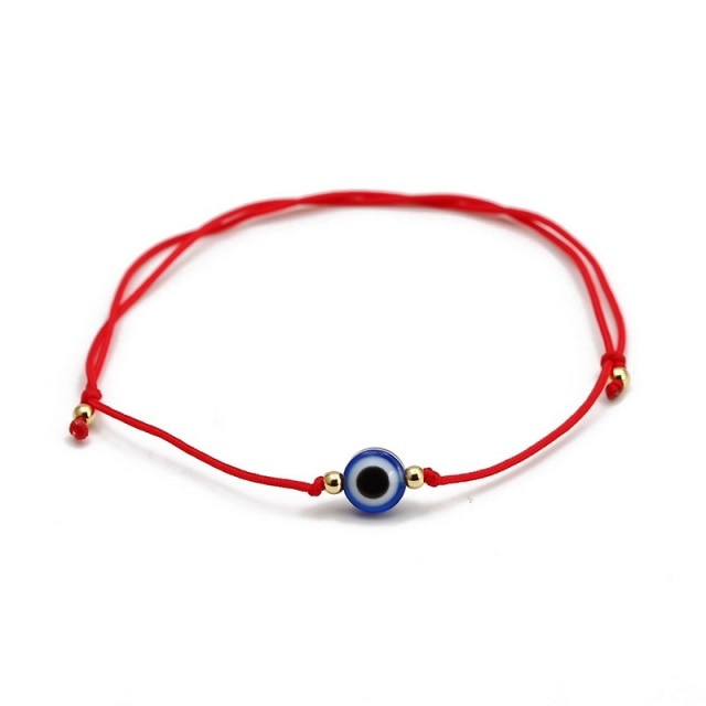 Blue Evil Eye Bead Bracelet