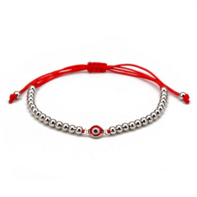 Blue Evil Eye Bead Bracelet