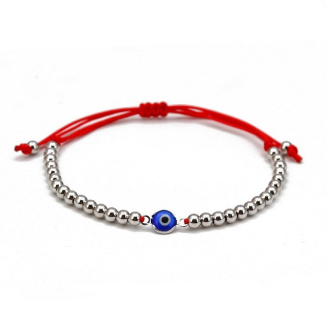 Blue Evil Eye Bead Bracelet