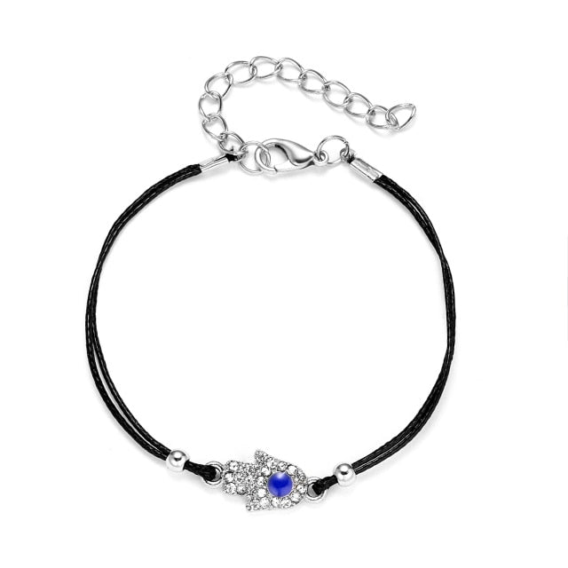 Blue Evil Eye Bead Bracelet