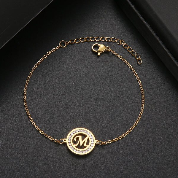 Pulseras con dijes del alfabeto inicial de AZ Fashion para mujer
