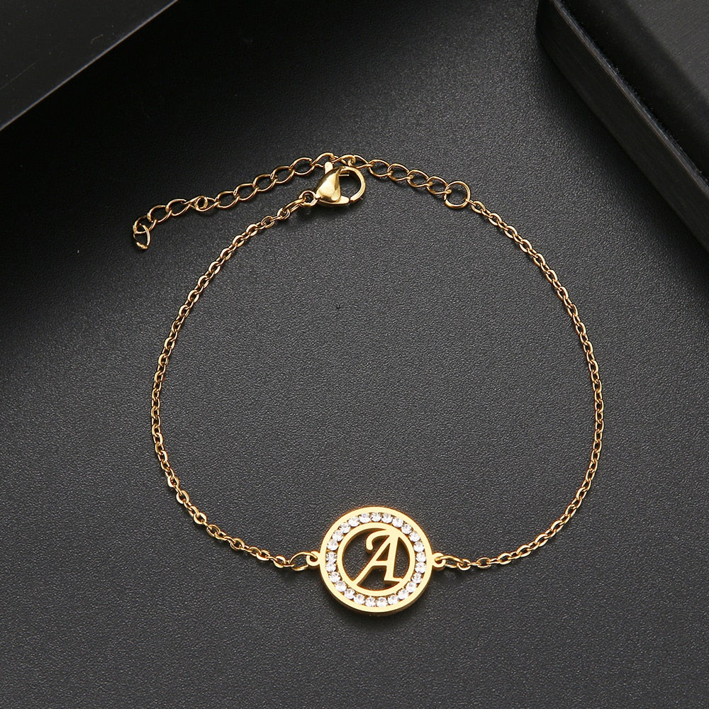 A-Z Fashion Initial Alphabet Charms Bracelets For Women