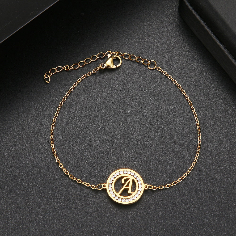 A-Z Fashion Initial Alphabet Charms Bracelets For Women
