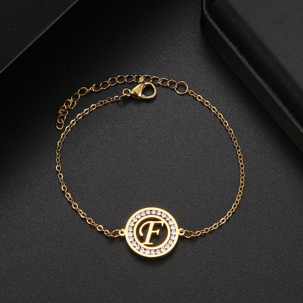 A-Z Fashion Initial Alphabet Charms Bracelets For Women