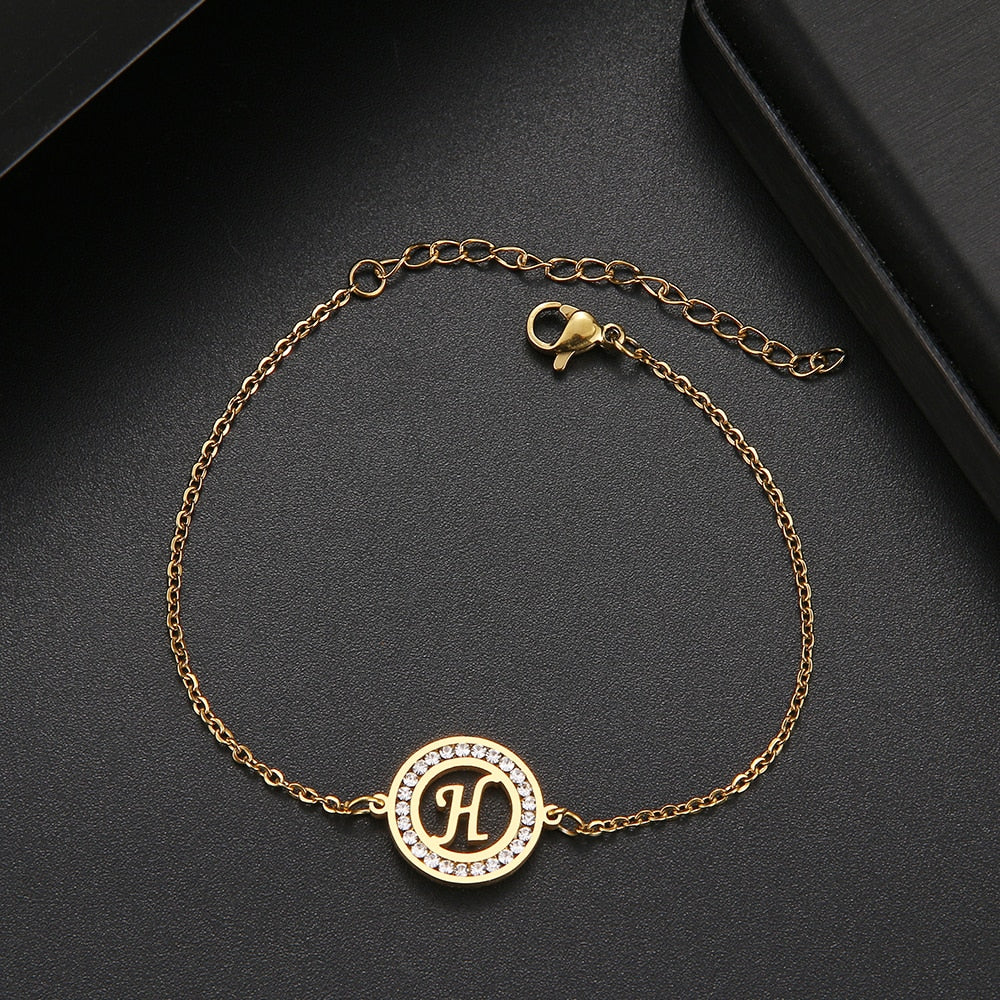A-Z Fashion Initial Alphabet Charms Bracelets For Women