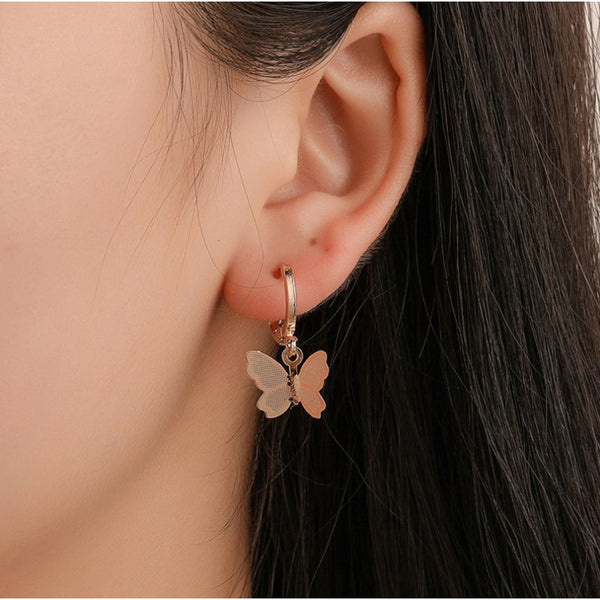 Hollow Metal  Large Butterfly Earrings