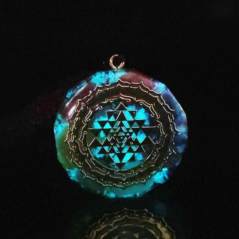 Orgonite Sacred Geometry Chakra Necklace