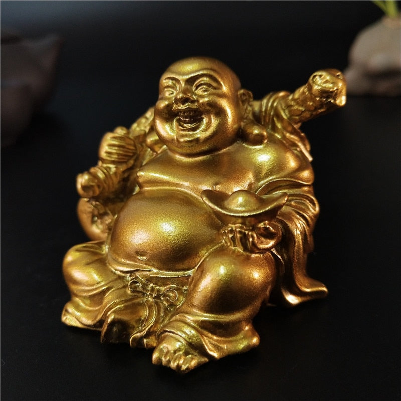 Golden Laughing Buddha Statue