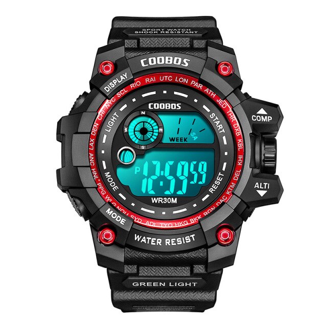 Boys Waterproof LED Cool Luminous Digital Watch
