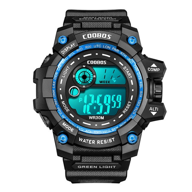 Boys Waterproof LED Cool Luminous Digital Watch