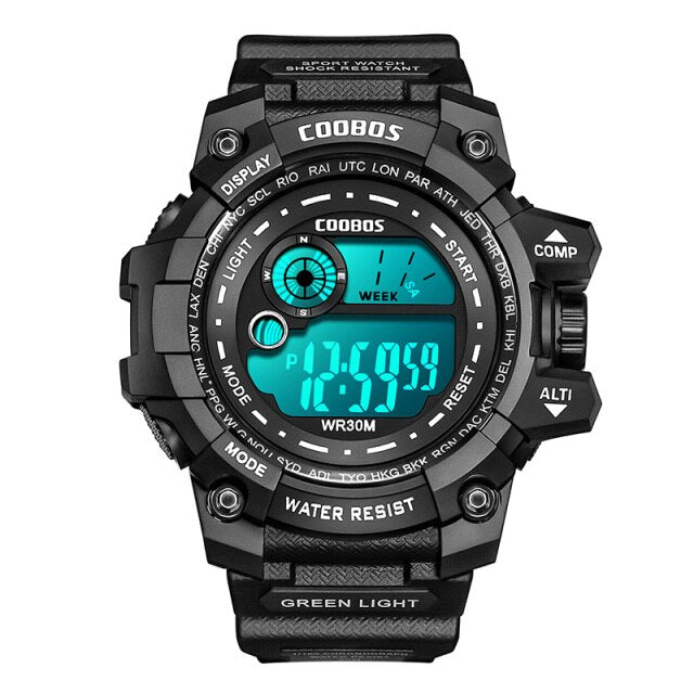 Boys Waterproof LED Cool Luminous Digital Watch
