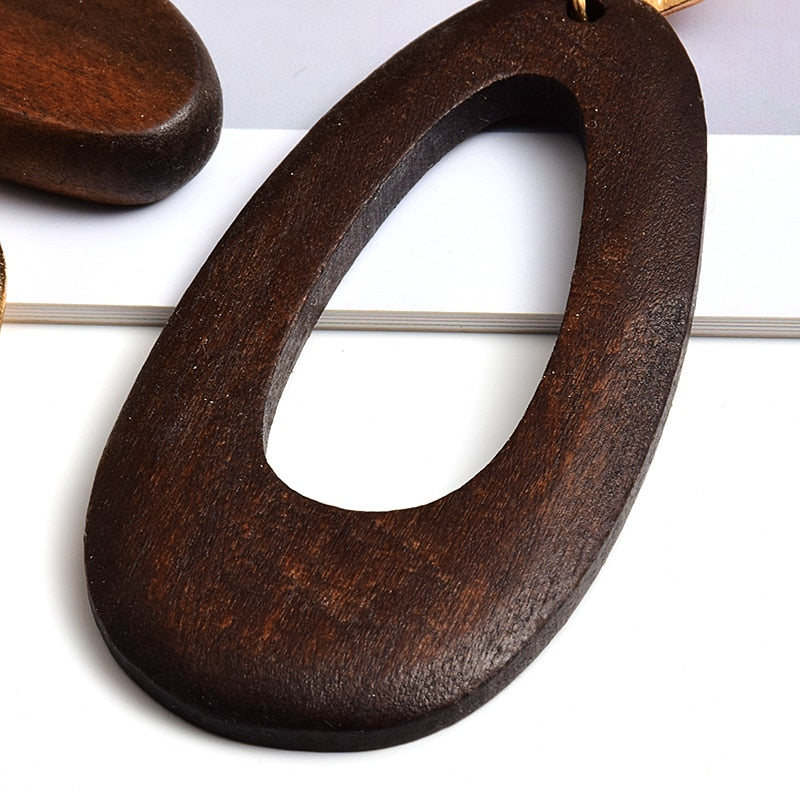 New Arrival Irregularly shaped wooden earring