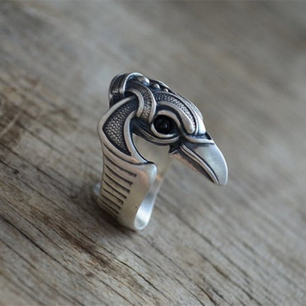 Norse Viking Mens Scandinavian Pagan Crow Ring