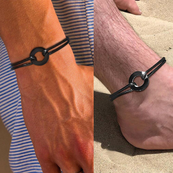 TOBILLERA DE CUERDA CIRCULAR PARA HOMBRE