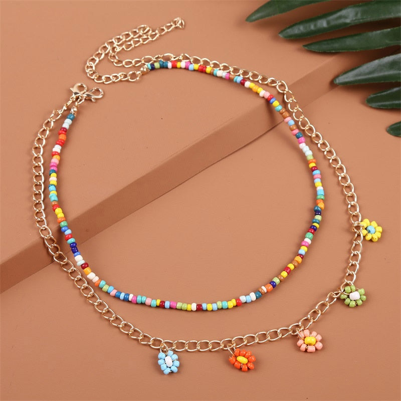 Bohemian Multicolor Beaded Necklaces