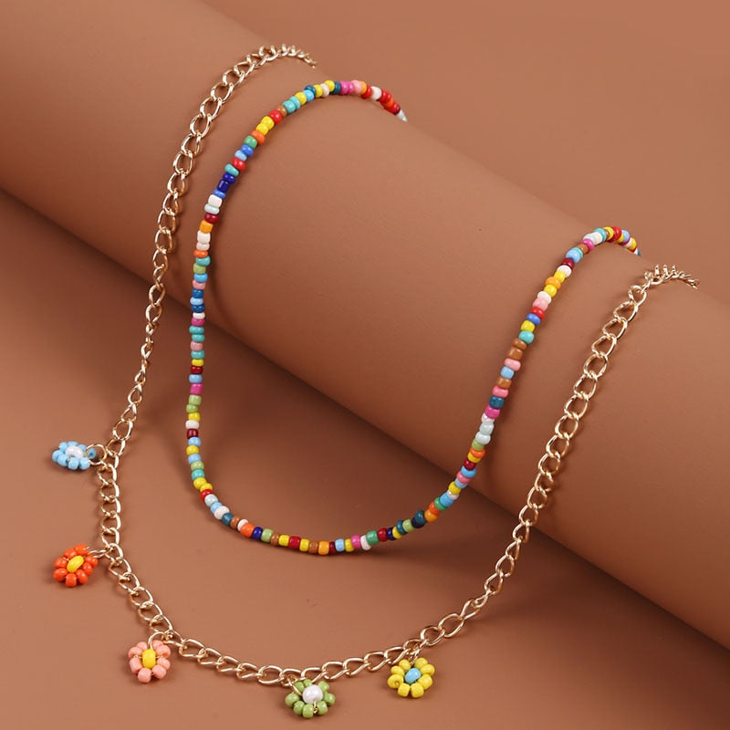 Bohemian Multicolor Beaded Necklaces