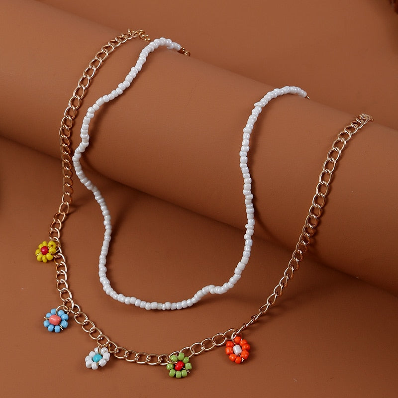 Bohemian Multicolor Beaded Necklaces
