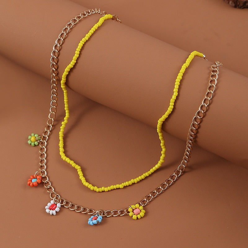 Bohemian Multicolor Beaded Necklaces