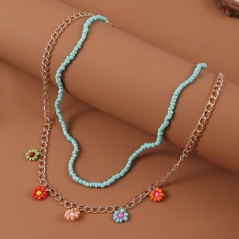 Bohemian Multicolor Beaded Necklaces