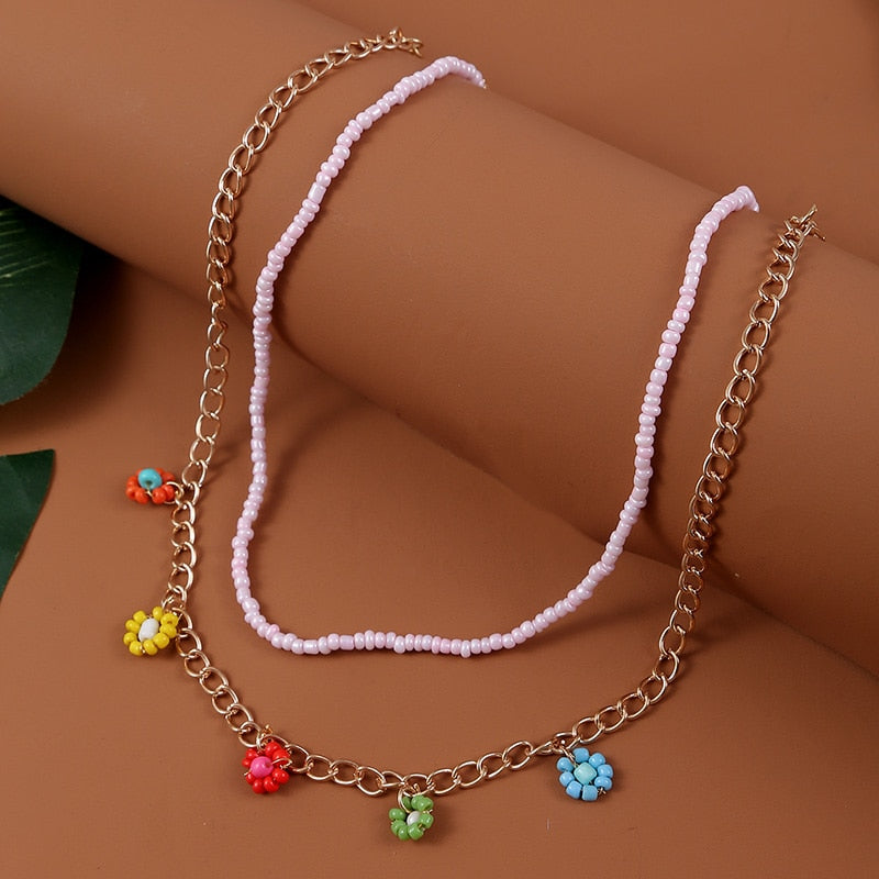 Bohemian Multicolor Beaded Necklaces