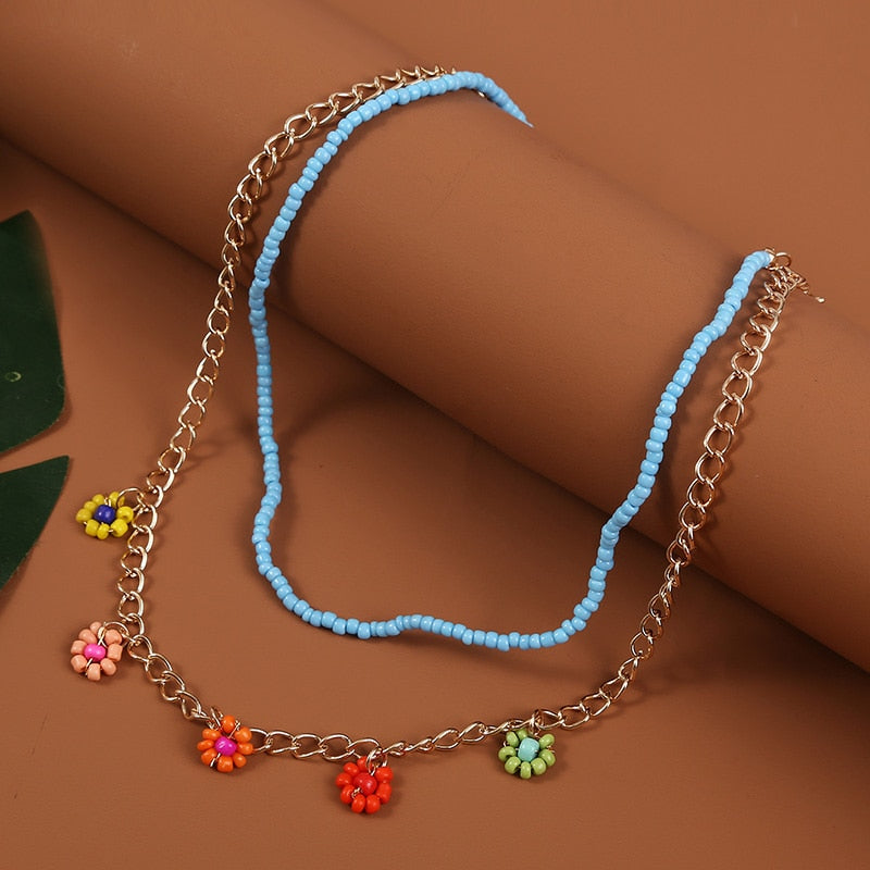 Bohemian Multicolor Beaded Necklaces