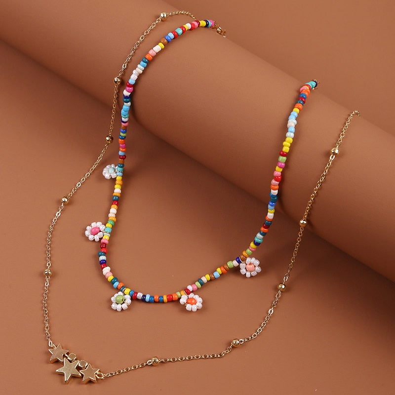Bohemian Multicolor Beaded Necklaces