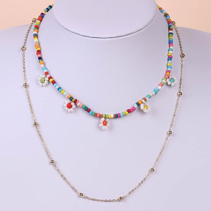 Bohemian Multicolor Beaded Necklaces