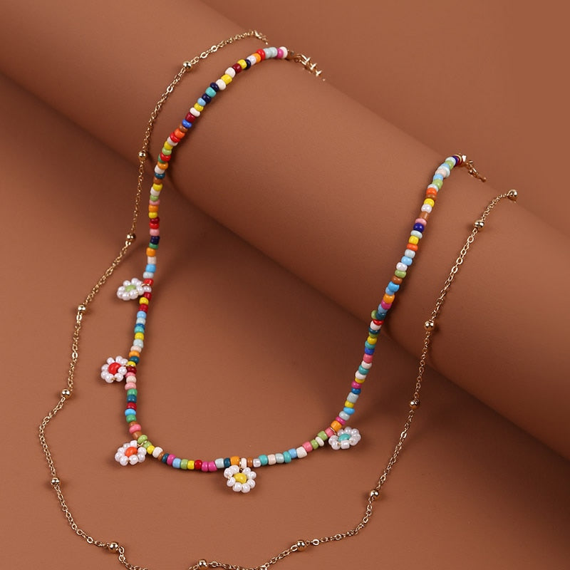 Bohemian Multicolor Beaded Necklaces