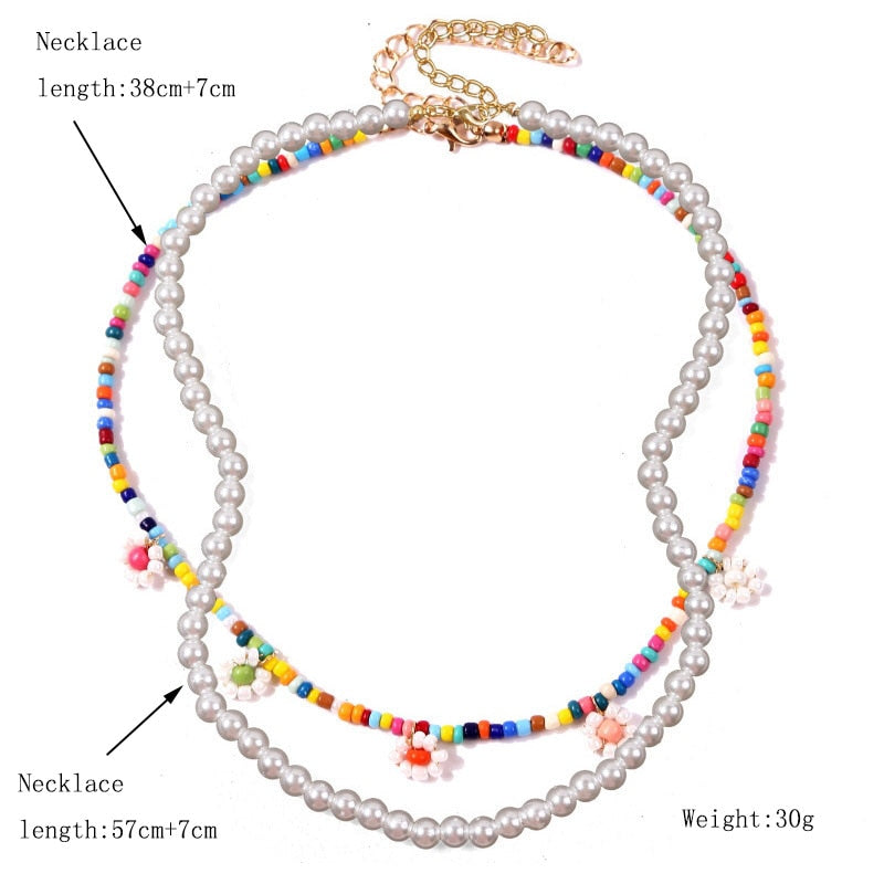 Bohemian Multicolor Beaded Necklaces